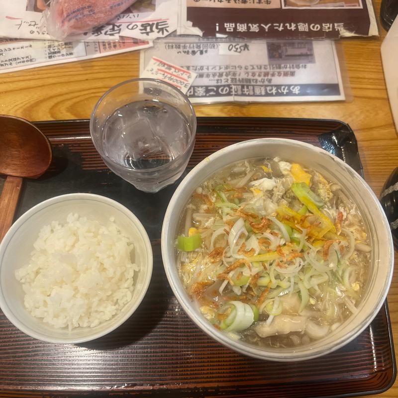 桜えび香る極まいたけあんかけうどん(武州うどんあかね&みどりダイニング)