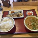 ライス　豚汁　さば塩(まいどおおきに食堂 三郷たかの食堂)