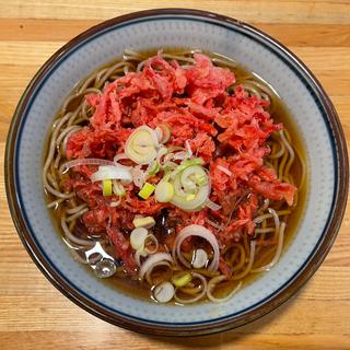 天ぷらそば(紅生姜)