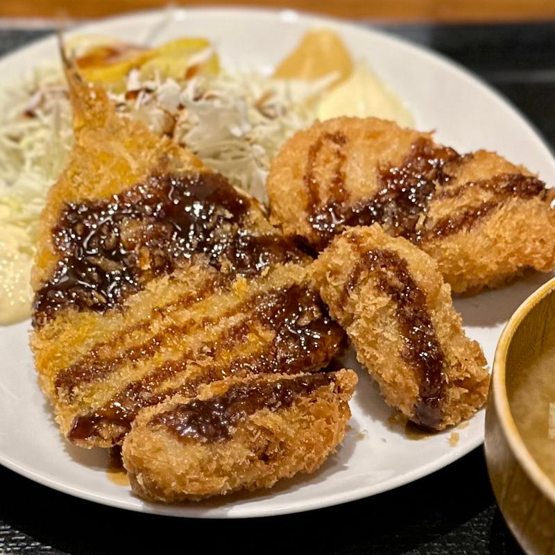 シーフードふらい定食(大衆食堂 定食のまる大 府中店)