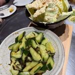 うまだれキャベツ　塩昆布きゅうり