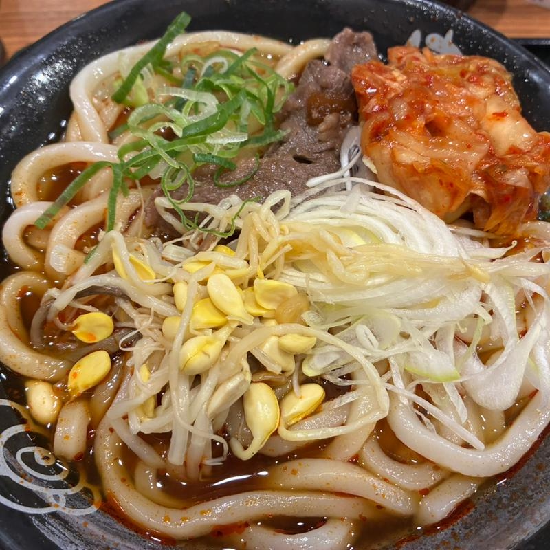 ユッケジャンうどん(はなまるうどん サンライズ蒲田店)