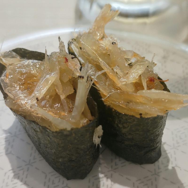 こぼれ白海老の甘辛煮軍艦(はま寿司 関内セルテ店)