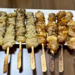 焼き鳥盛合せ(塩皮、たれももにんにく)