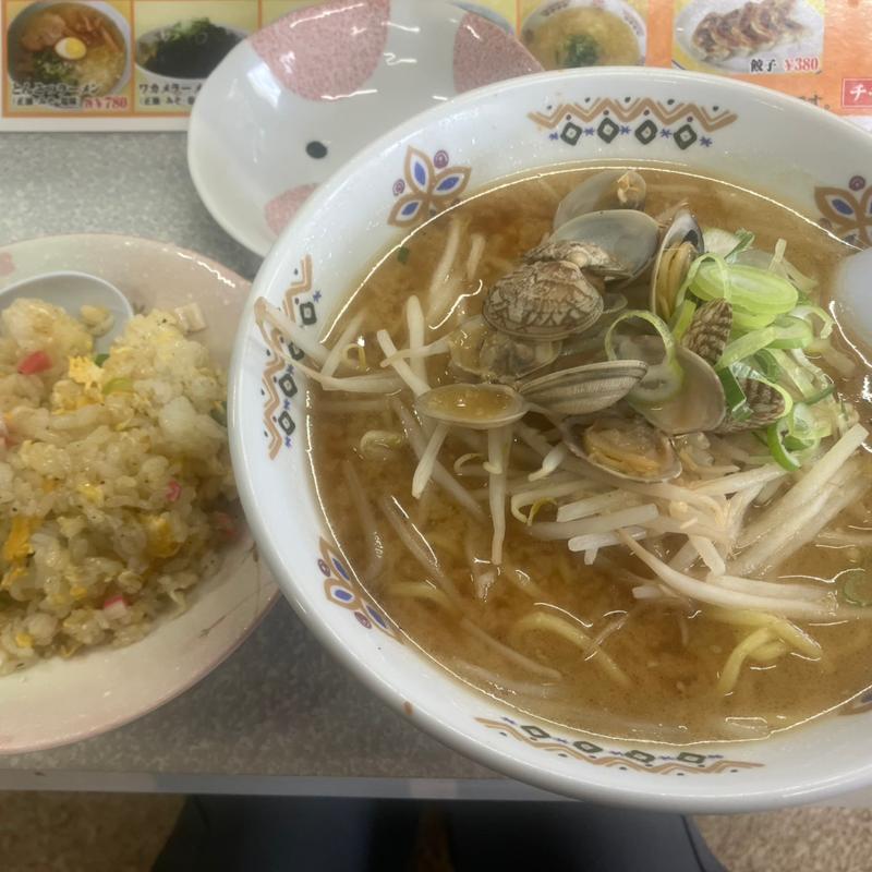 アサリバターラーメン半チャーハンセット(麺屋☆めん吉)