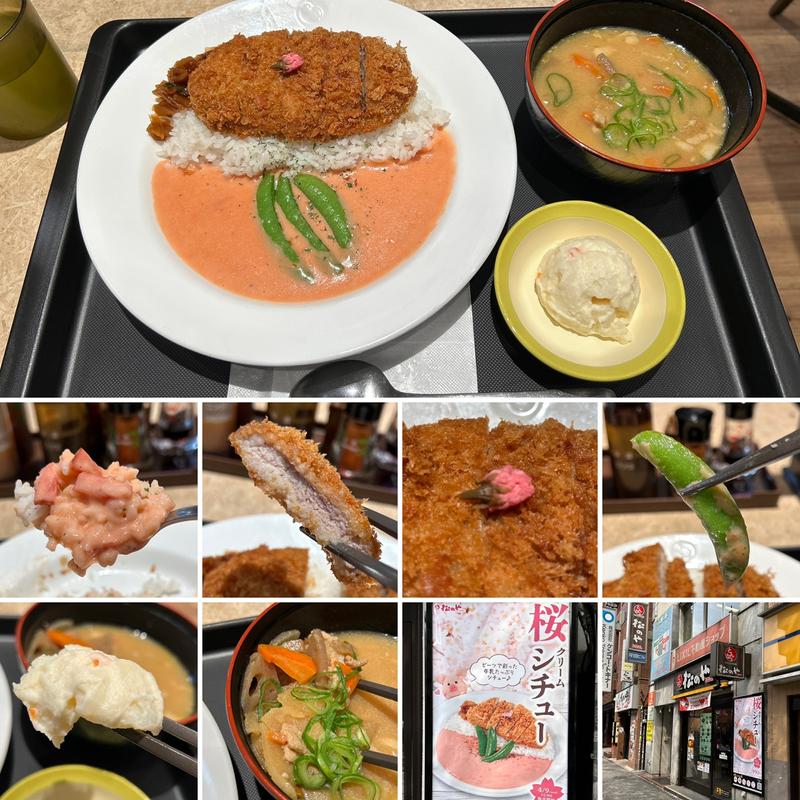 ロースかつ桜シチューに豚汁(松乃家 中野店 （まつのや）)