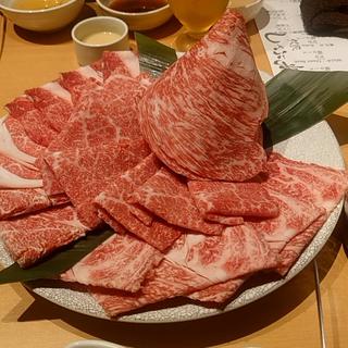 輝（かがやき）三大和牛180g(Kobe Beef&Matsusakaushi Sukiyaki(Shabu-Shabu) 銀座しゃぶ輝 新橋店)