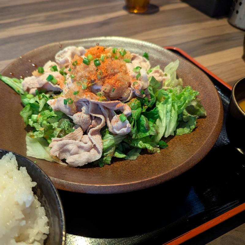 豚しゃぶポン酢定食(麺酒房 実之和 赤坂店)