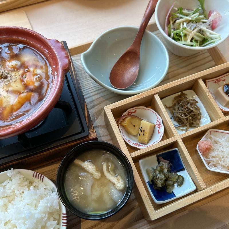 京の黒七味の海老麻婆あんかけ豆腐膳(二条茶寮 ミント神戸店)