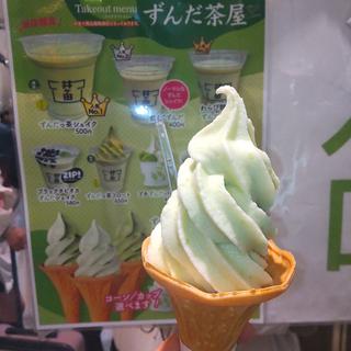 ずんだソフト(お茶の井ヶ田 喜久水庵 JR仙台駅2階店)