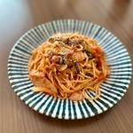 ナスとソーセージのトマトパスタ