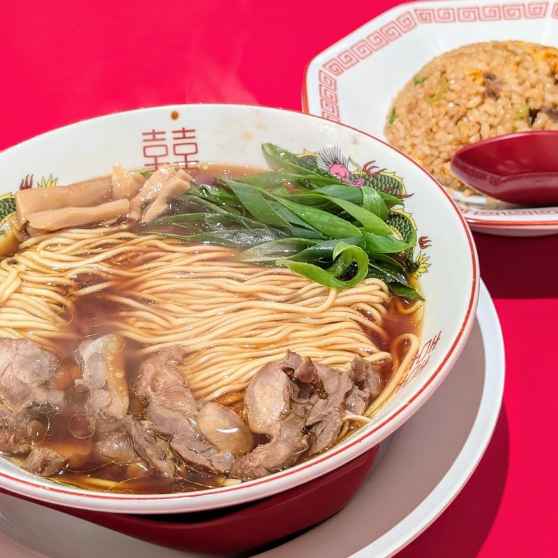 半チャーハン定食（かしわそば）(中華そば ふじい 新中野店)