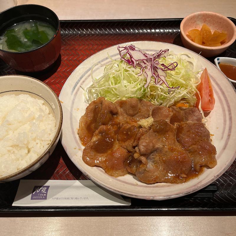 豚肩ロースの生姜焼き定食(大戸屋ごはん処 京都錦小路店)