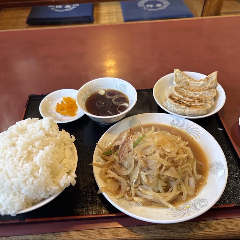 スタミナ炒め定食　餃子3コ(珍来総本店 八潮ドライブイン店)