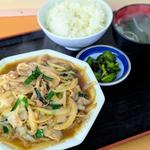ニラ肉炒め定食