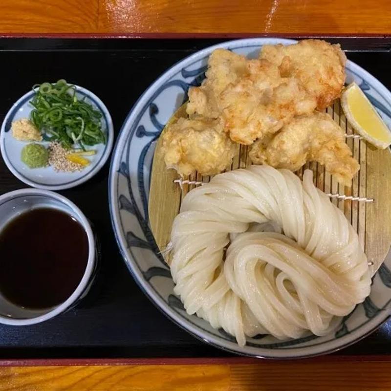かしわ天ざるうどん(本格讃岐うどん まるちゃん 桜川本店)