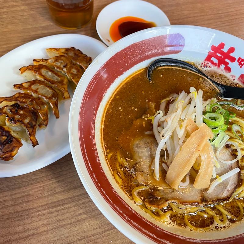赤味噌ラーメン、焼き餃子(味噌屋 蔵造)