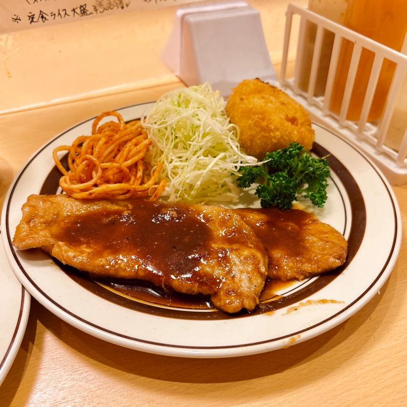 ポークジンジャー＆かにクリームコロッケ(グリル百舌)