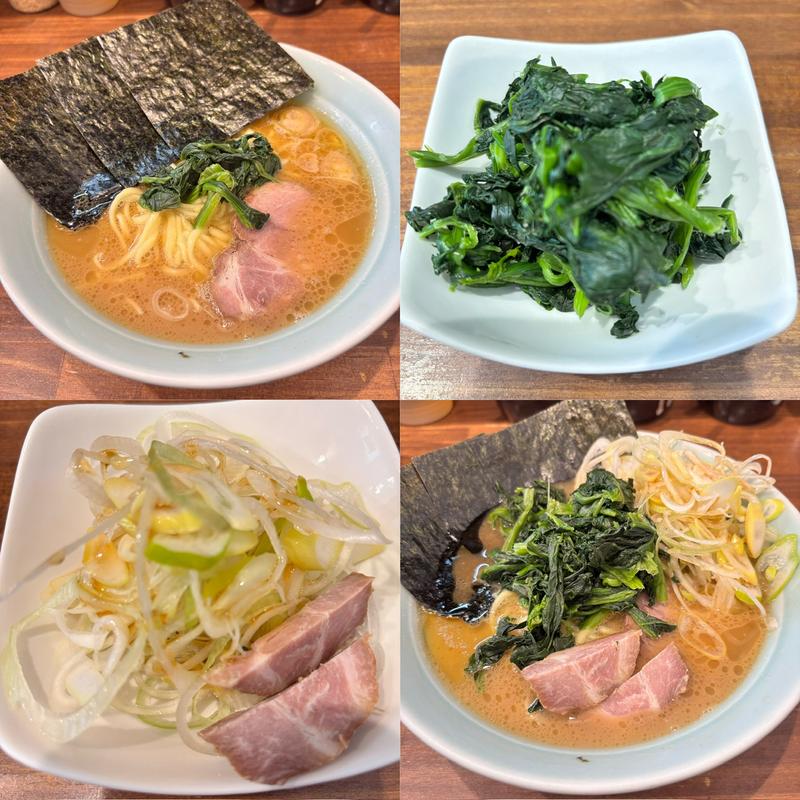 ラーメン+ほうれん草+味付けネギ(横浜家系 せいせき家)