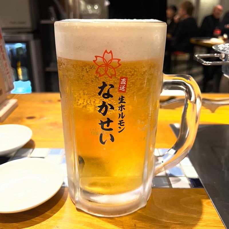 生ビール(直送生ホルモンなかせい)