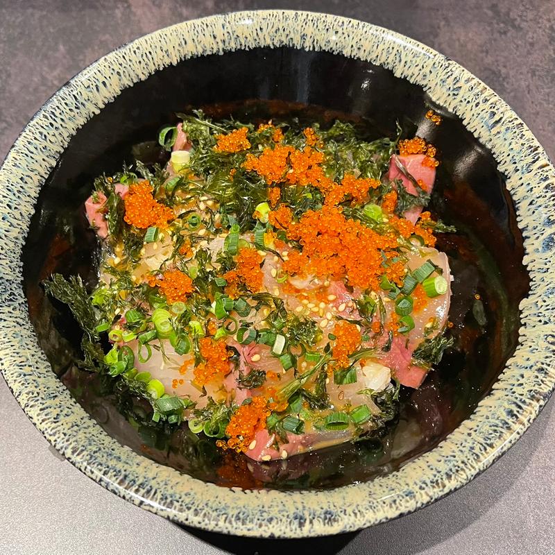 蕎麦とカンパチ胡麻醤油丼(極桜木町)