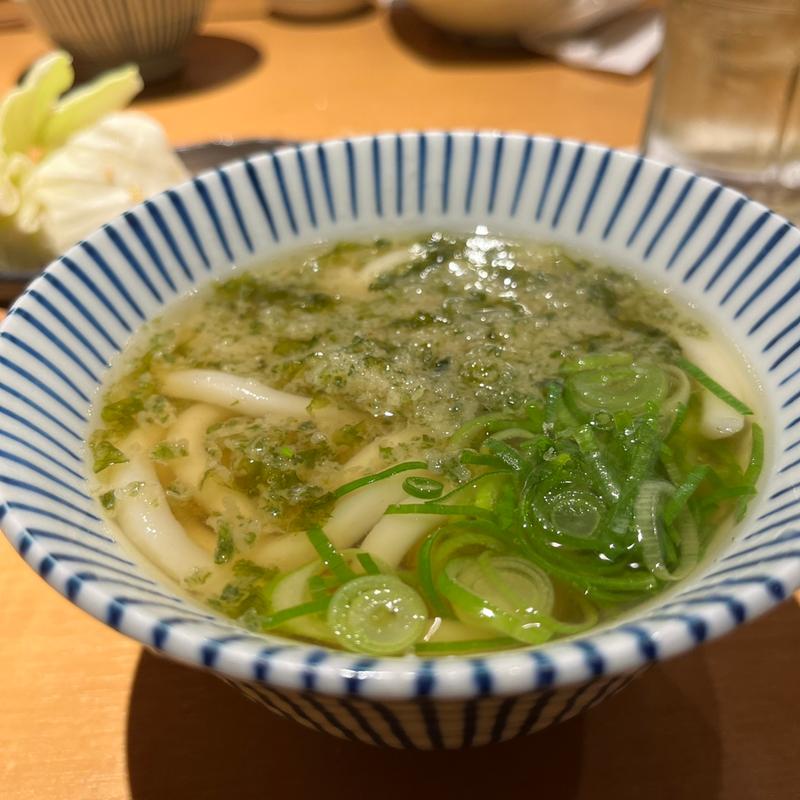 あおさ天かすうどん(うどん居酒屋 粋 六本松店)