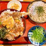 海老天と唐揚げ丼セット(そば吉 広島アルパーク店 )
