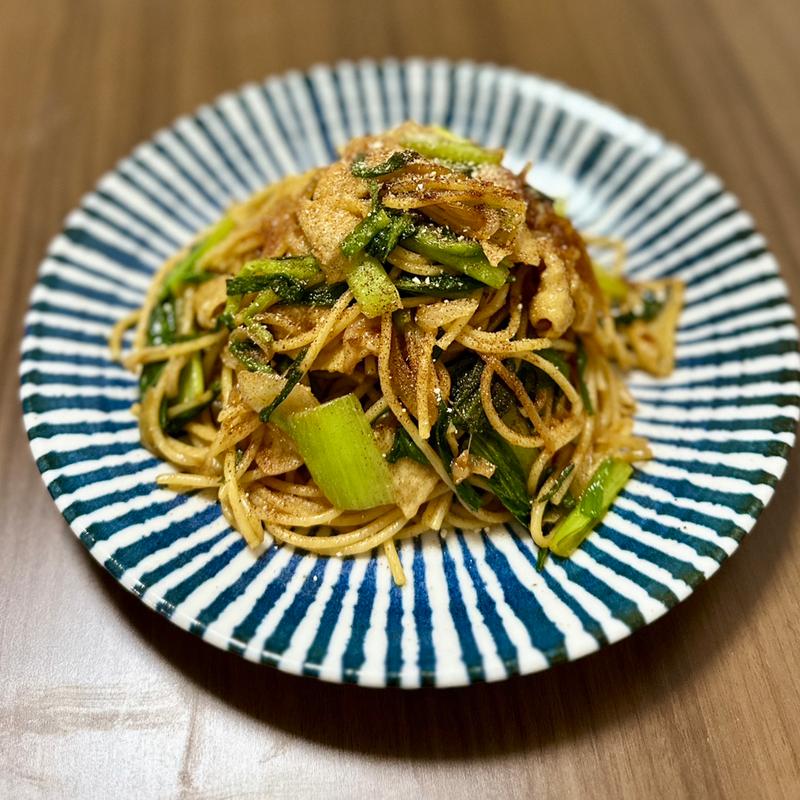 鶏皮と野菜の甜麺醤パスタ(ベルクス 東墨田店)