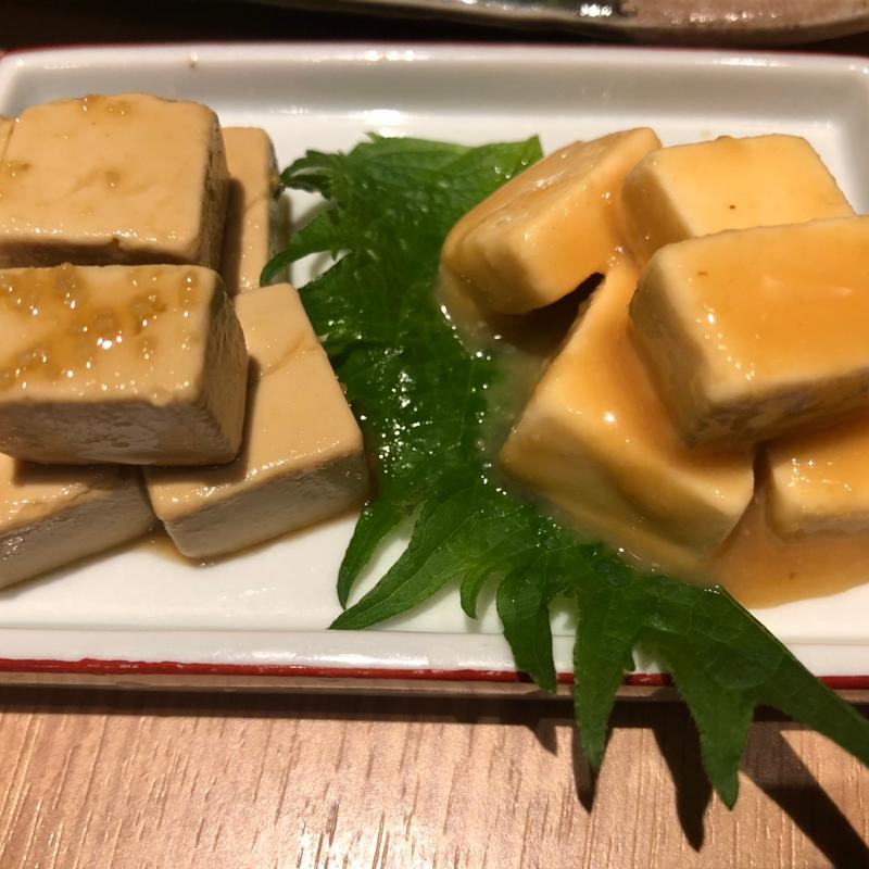 二種の漬けチーズ、味噌とわさび醤油(博多ちょうすけ 中目黒店)