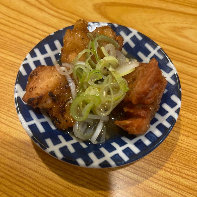 お通し　ネギ唐揚げ(武州うどんあかね&みどりダイニング)