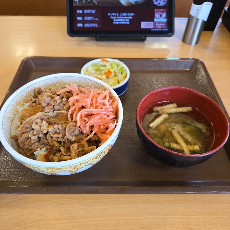 牛丼ランチ【お新香】(すき家 足利南大町店)