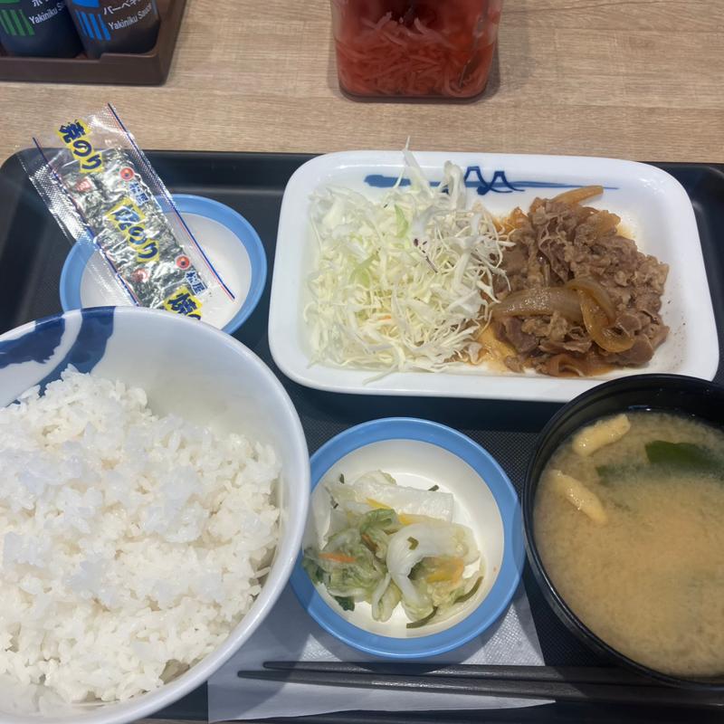 得朝牛皿定食(松屋 松のや 茨城東海店)