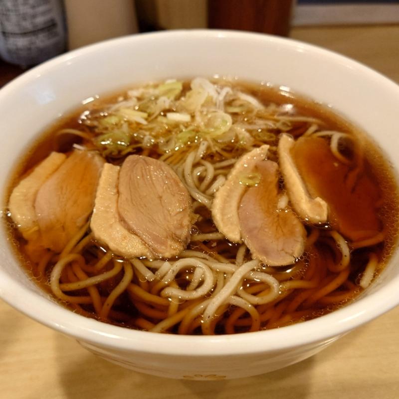 鴨そば　温(いろり庵きらく 柏3・4番線ホーム)