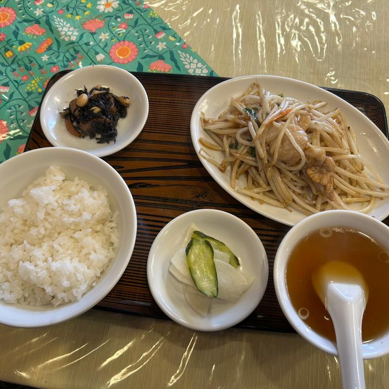 肉もやし炒め定食(若松飯店)