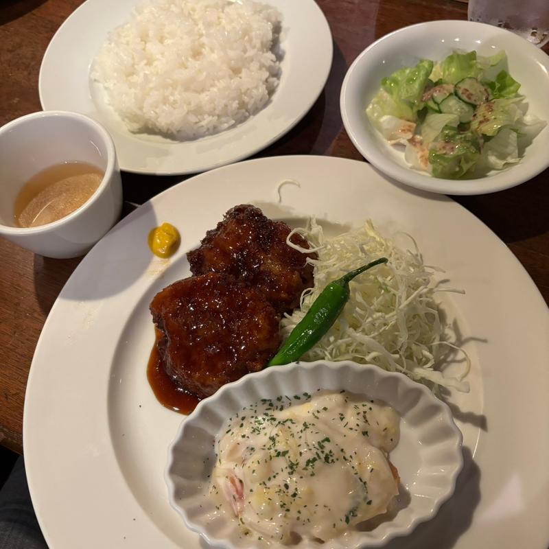 ソースカツと鱈のグラタン(東レ社員クラブ)