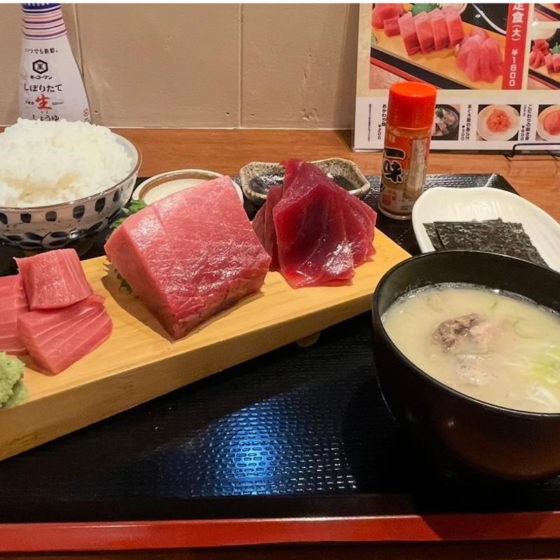 お刺身定食(大)あら汁に変更(相馬水産 富士見店 まぐろや)