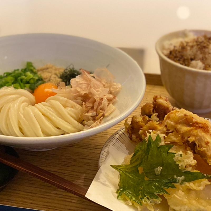 とり天うどん定食( 僕とうどんとカツオだし あべのキューズモール店)
