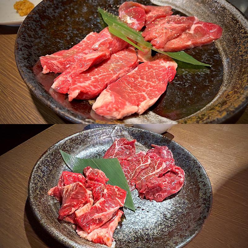 とろ牛タン、塾生ハラミ、生ラム炭火焼、山わさびサガリ(BLUSTA ORAMOO （ブルスタ オラムー）)