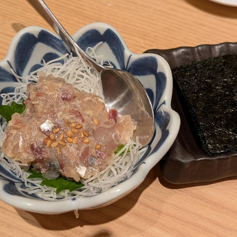 鯵のなめろう(鮨・酒・肴 杉玉 鹿島田 )