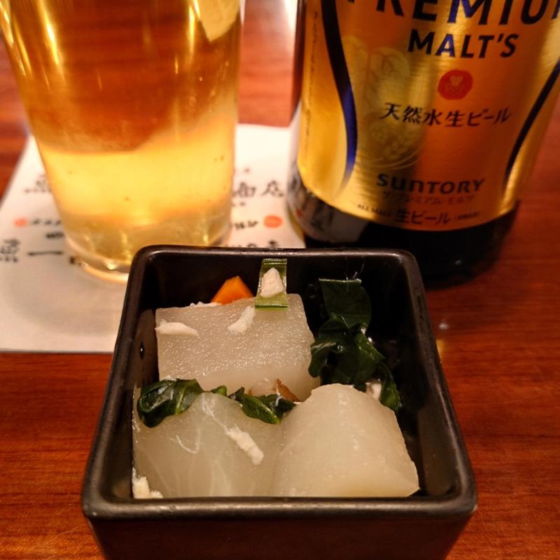 中瓶・ザ・プレミアム・モルツ樽生(魚問屋 魚一商店 南柏総本山)