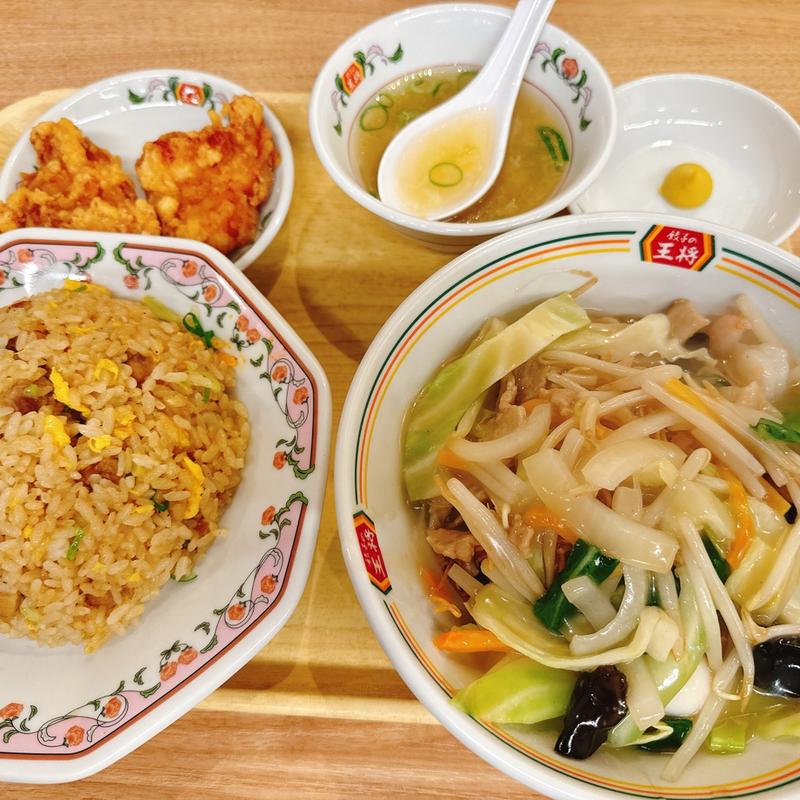 ミニ揚げそばセット(餃子の王将 亀の甲店)