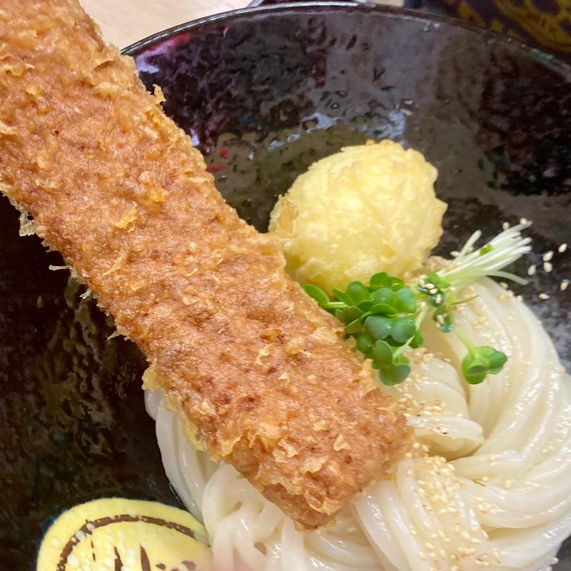 ちく玉天ぶっかけ(手打ちうどん 紅屋)