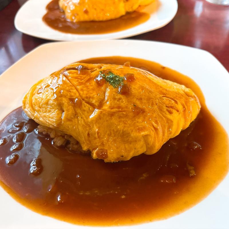 オムライスセット(レストラン喫茶ぽっぽ)