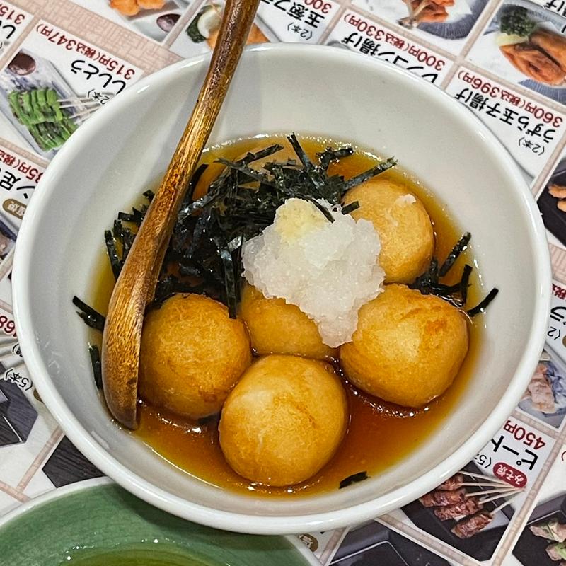 揚げ出汁いももち(やきとりの名門秋吉 梅田店)