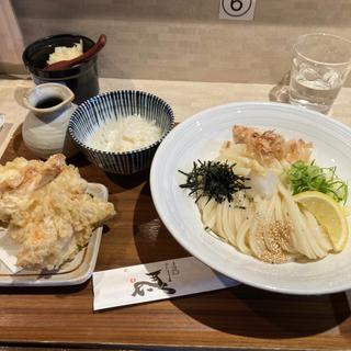 朝挽き鶏天とぶっかけうどん
