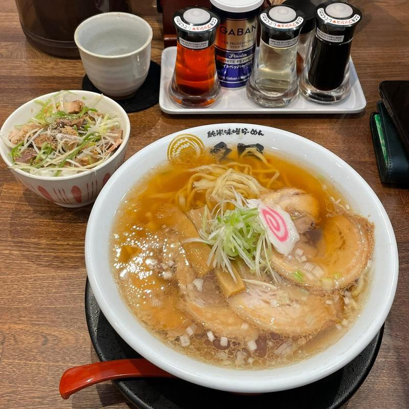 佐野チャーシューメン 味ネギチャーシュー丼(純米味噌らーめん 久月（くげつ）)