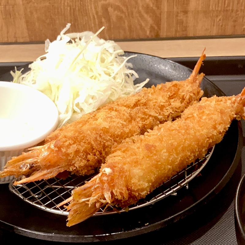 有頭大海老フライ定食(松のや 四天王寺前夕陽ケ丘店)