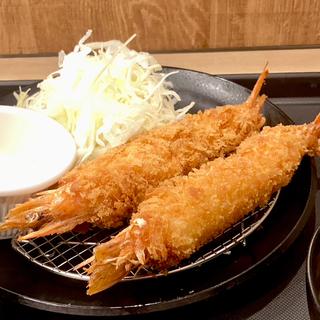 有頭大海老フライ定食(松のや 四天王寺前夕陽ケ丘店)