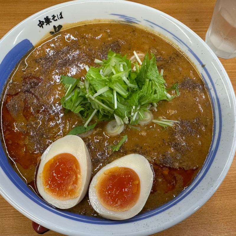 麻辣烏賊肝ラーメン(中華そば 半ざわ)