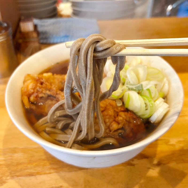 太蕎麦温普通、ジャンボゲソ天、ゲソ天(一◯そば)